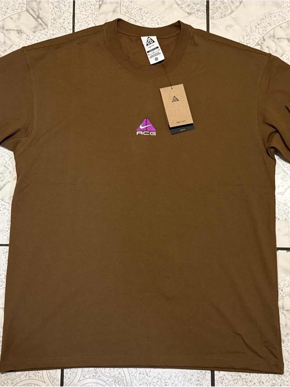 New Nike ACG Dri-FIT Loose Fit T-Shirt Brown Purple Men’s Size Medium DQ1815-235